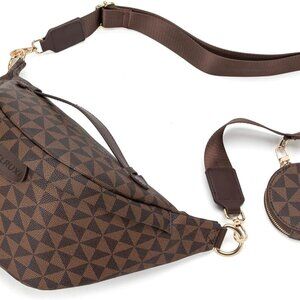 Elegant Faux Leather Crossbody Sling Bag with Adjustable Straps for Women